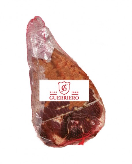 193,55 € Prosciutto NAZIONALE senza osso ADDOBBO sottovuoto, 8.5 KG stagionatura 16-18 MESI - Salumificio F.lli Guerriero